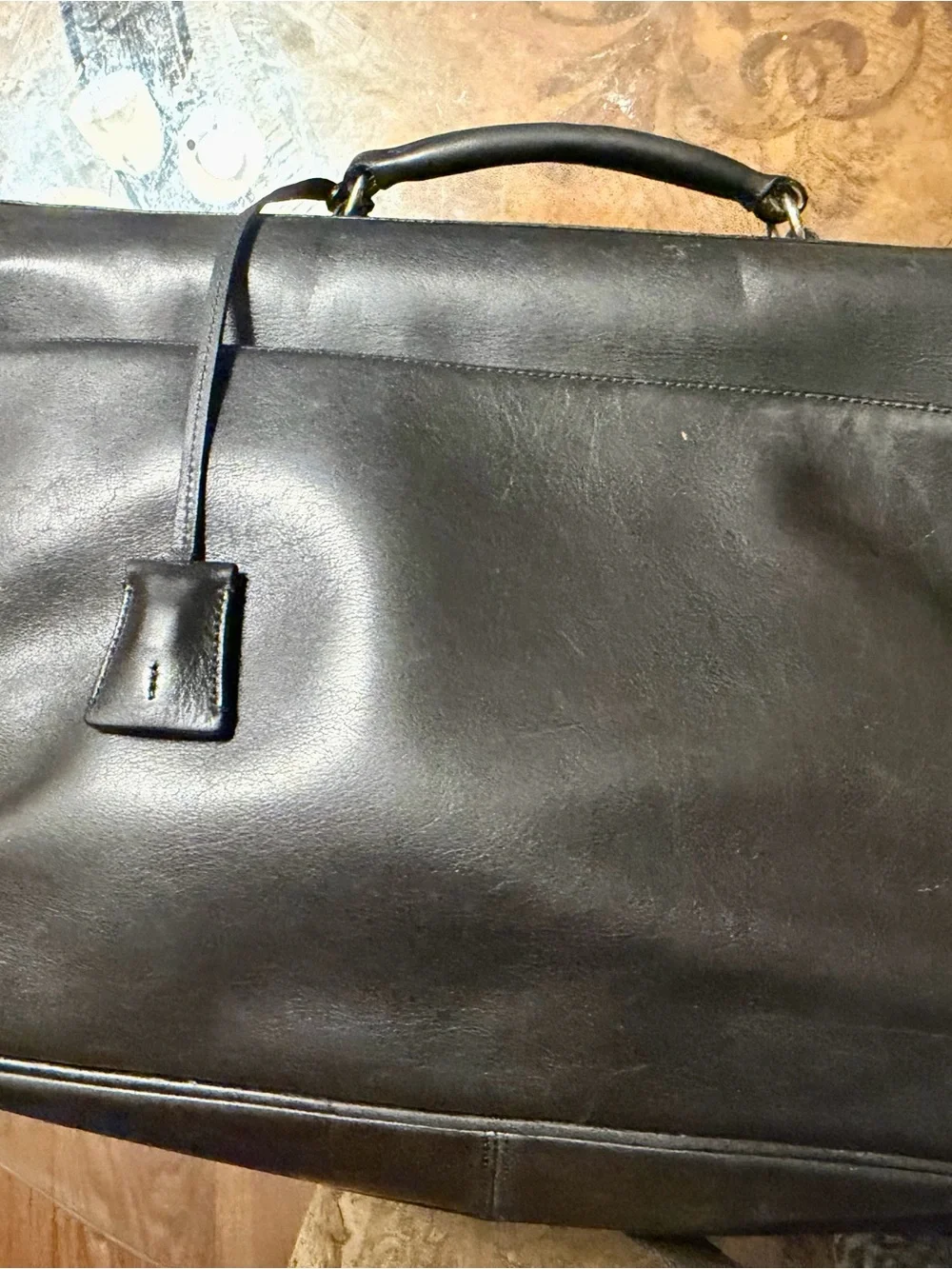 Classic Pre-Loved Black Leather Men's Coach Briefcase - Professional Carry